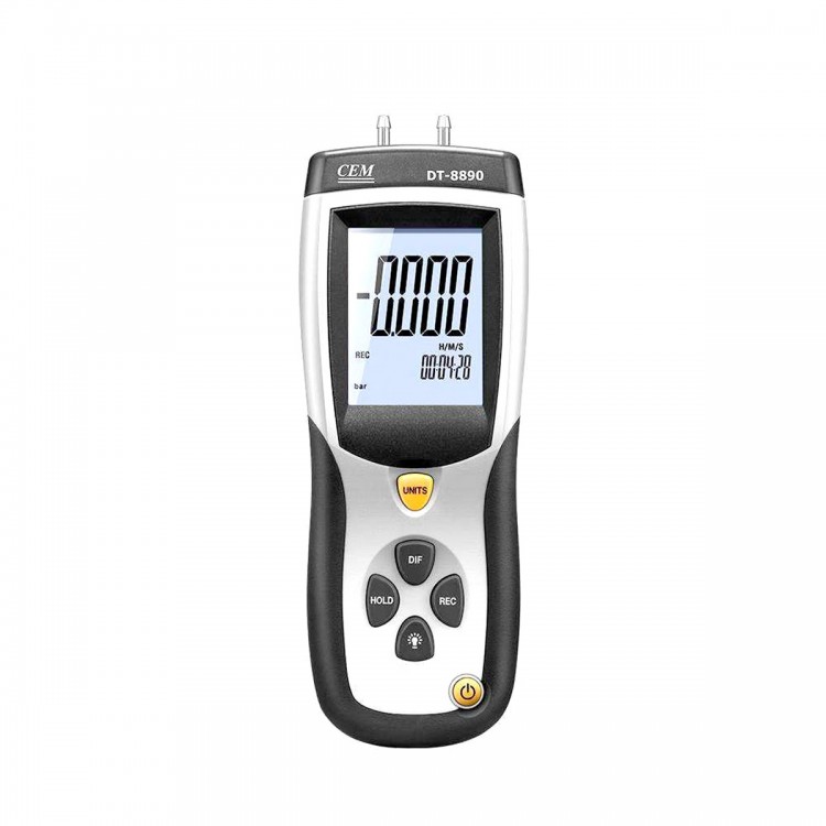 CEM Instruments  - DT-8890 -  (0-350 mbar) -  Digital Differential Pressure Gauge Manometer